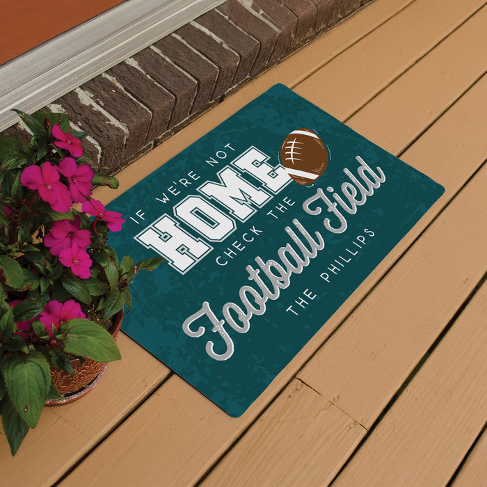 Personalized Check the Football Field Door Mat