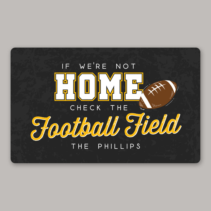 Personalized Check the Football Field Door Mat