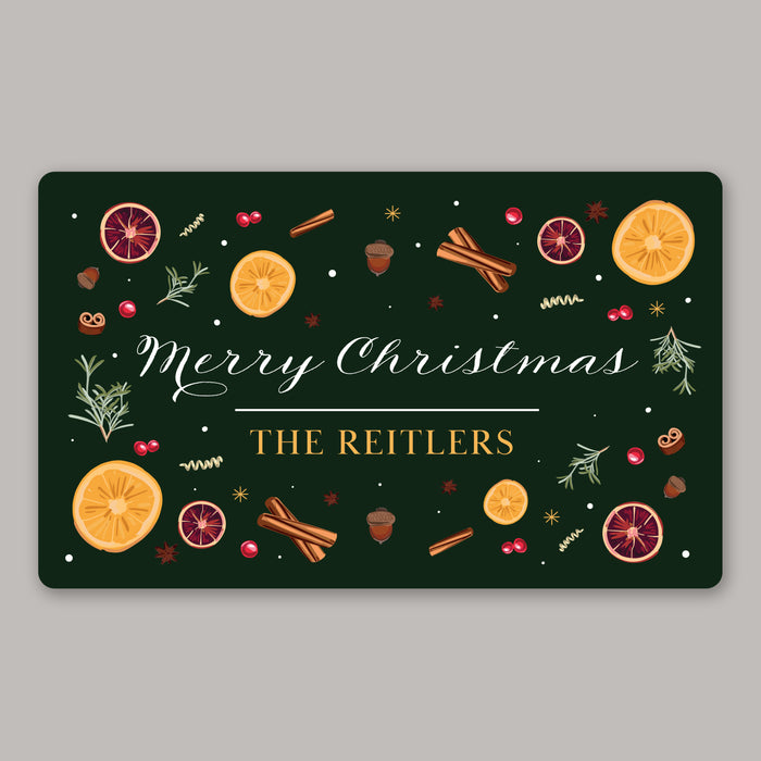 Personalized Holiday Potpourri Doormat