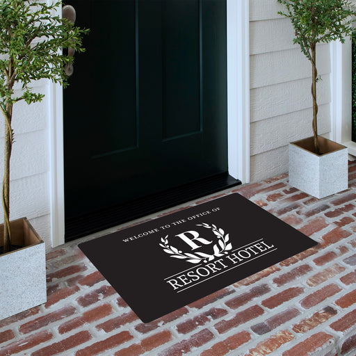 Welcome mat customized with company logo