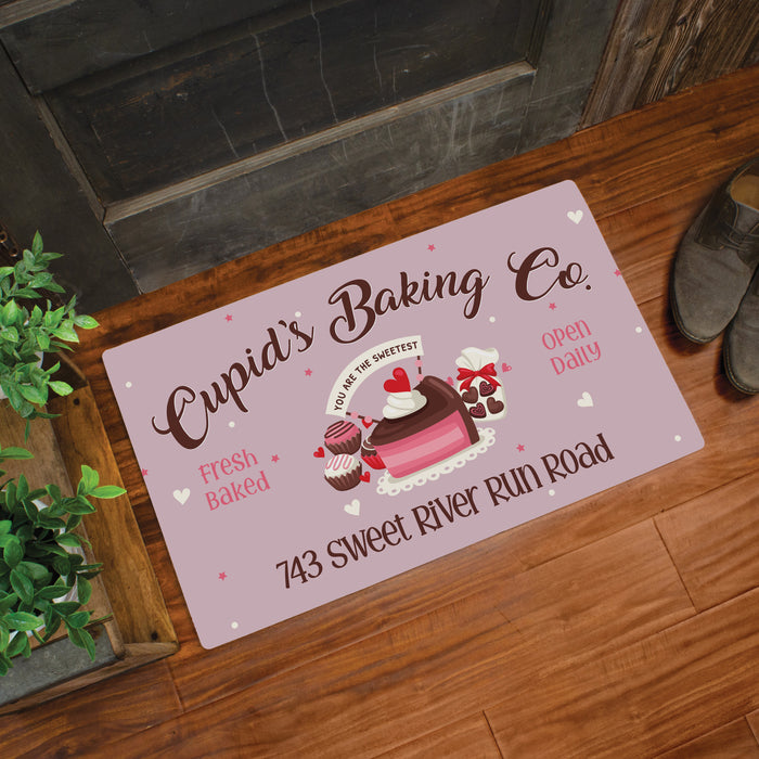 Personalized Cupid's Baking Co Valentine's Day Welcome Doormat