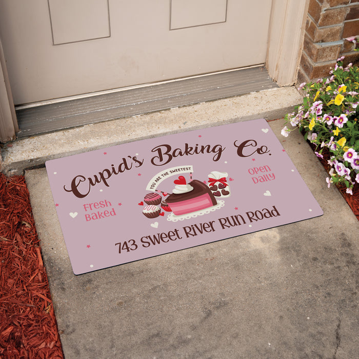 Personalized Cupid's Baking Co Valentine's Day Welcome Doormat