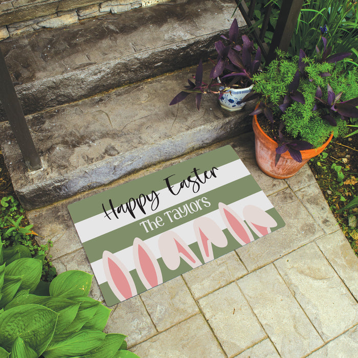 Personalized "Happy Easter" Bunny Ear Door Mat