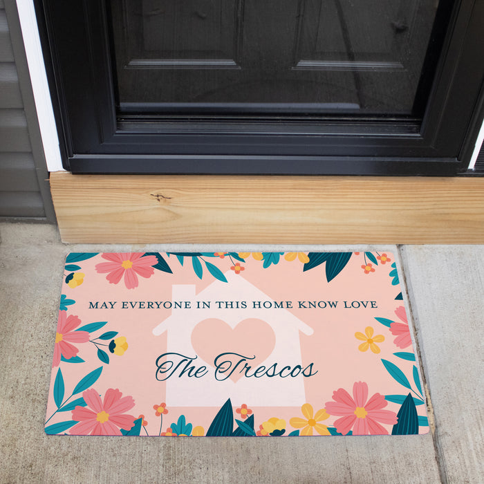 Personalized "Everyone Know Love" Spring Housewarming Door Mat