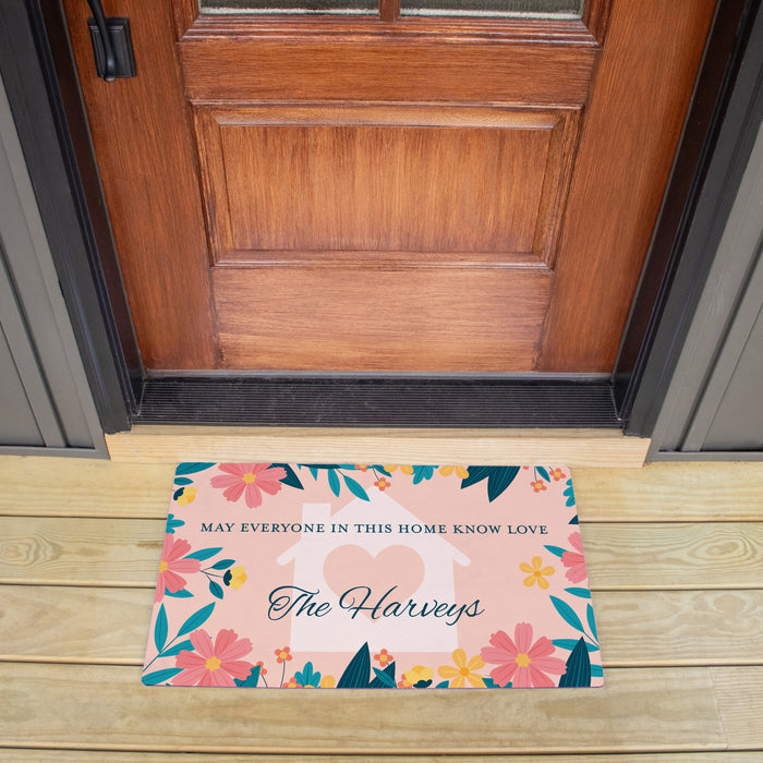 Personalized "Everyone Know Love" Spring Housewarming Door Mat