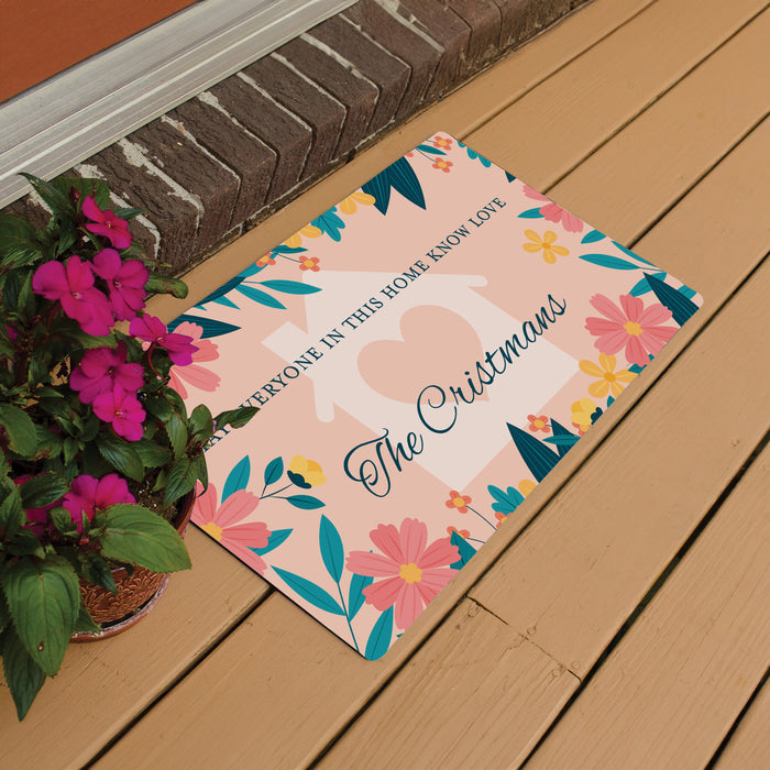 Personalized "Everyone Know Love" Spring Housewarming Door Mat