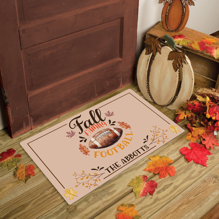 Personalized Fall, Family, Football Welcome Door Mat