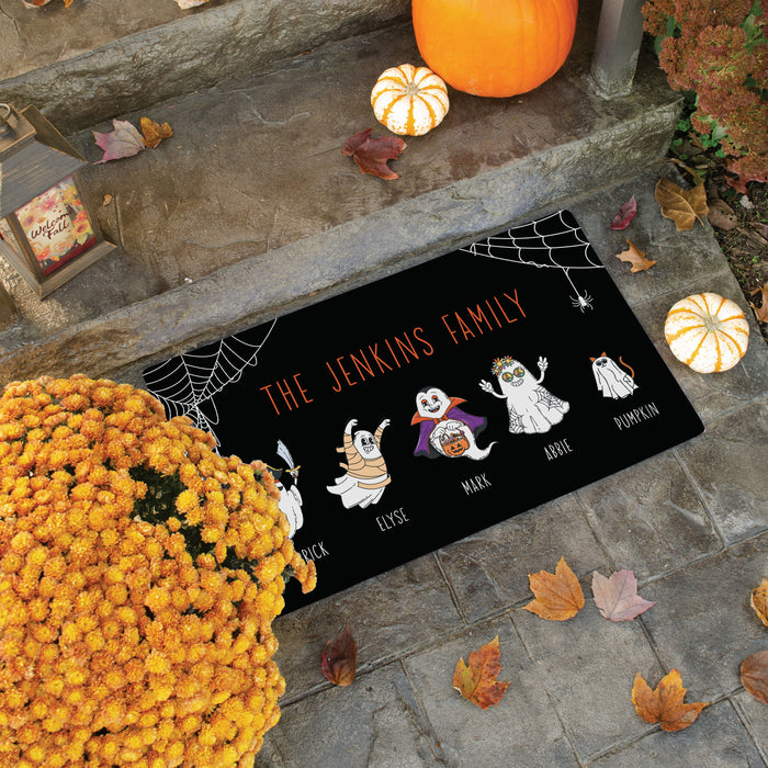 Personalized Ghost Family Halloween Doormat