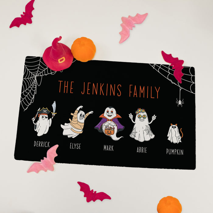 Personalized Ghost Family Halloween Doormat