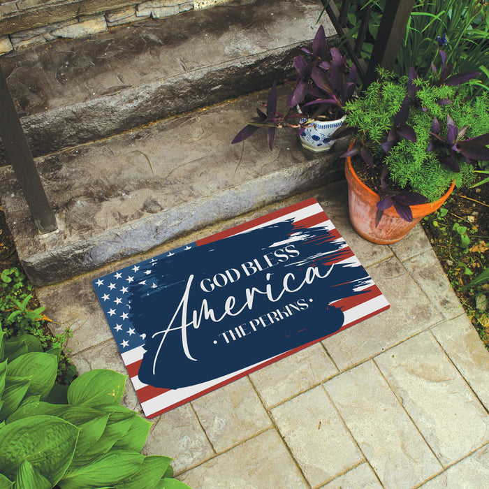 Personalized God Bless America Doormat