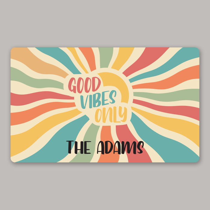 Personalized "Good Vibes Only" Welcome Door Mat