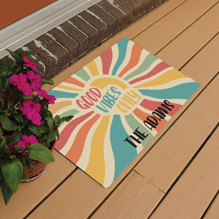 Personalized "Good Vibes Only" Welcome Door Mat