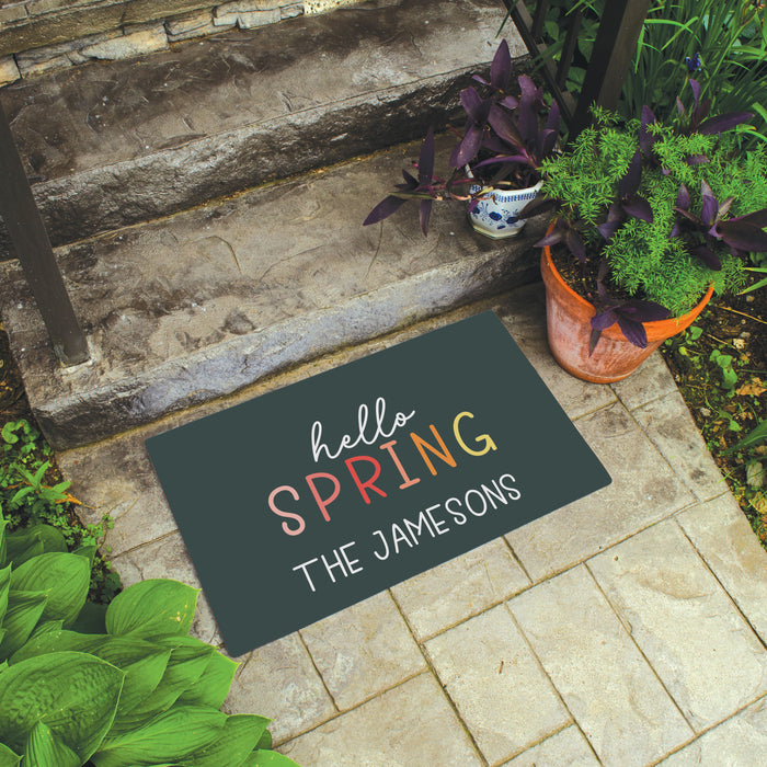 Personalized "Hello Spring" Door Mat