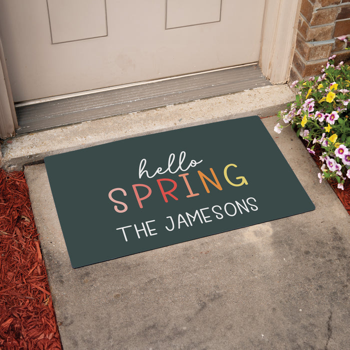 Personalized "Hello Spring" Door Mat