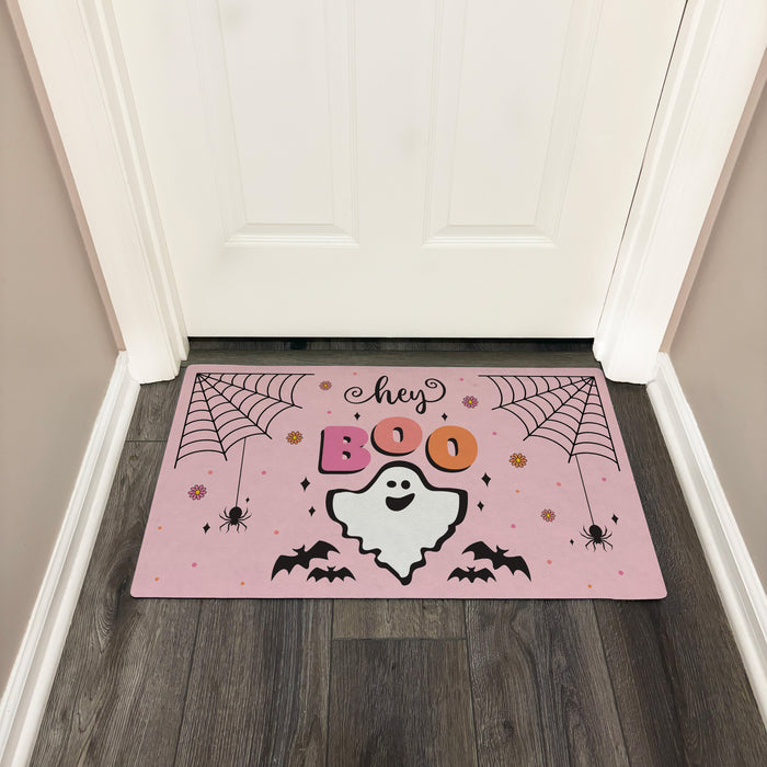 Personalized "Hey Boo" Halloween Welcome Mat