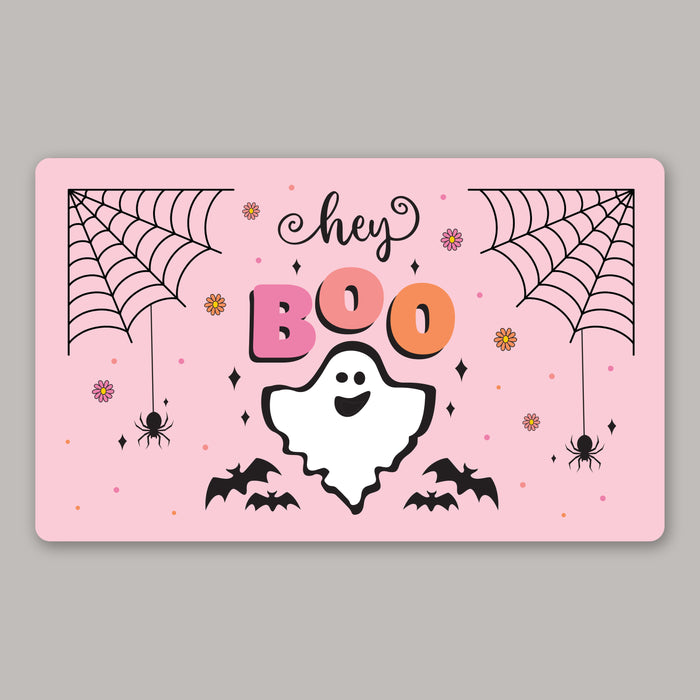 Personalized "Hey Boo" Halloween Welcome Mat