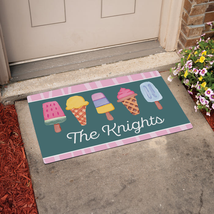 Personalized Ice Cream Summer Welcome Mat