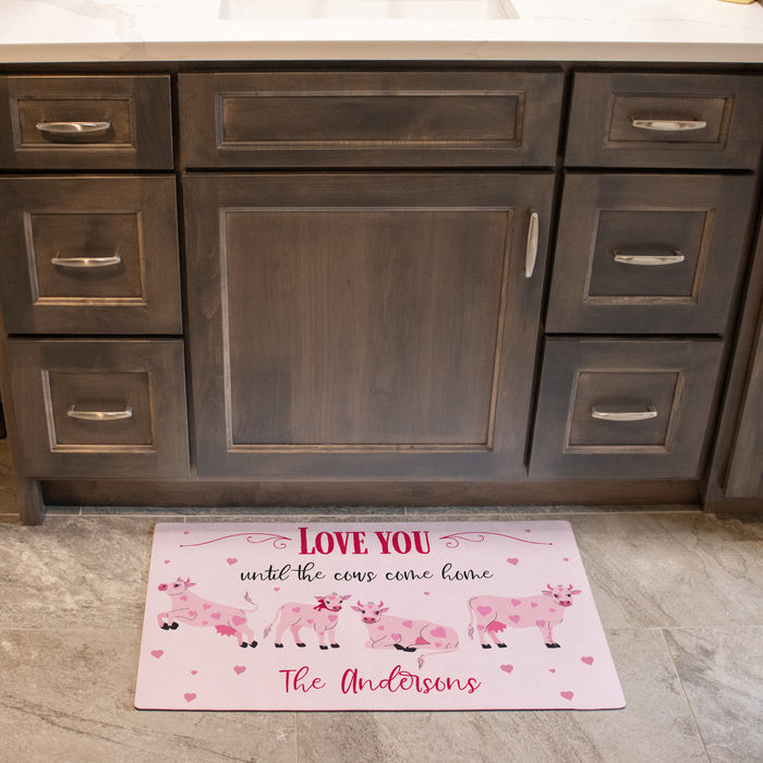 Personalized "Until The Cows Come Home" Valentine's Day Doormat