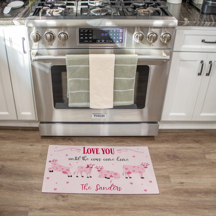 Personalized "Until The Cows Come Home" Valentine's Day Doormat