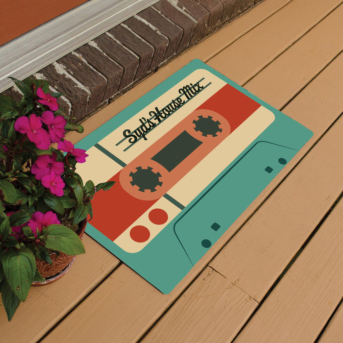 Personalized Cassette Mix Tape Welcome Door Mat