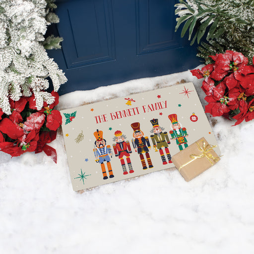 Personalized holiday welcome mat