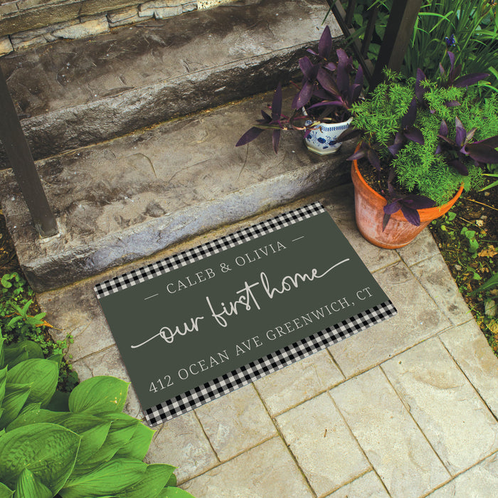 Personalized "Our First Home" Housewarming Door Mat