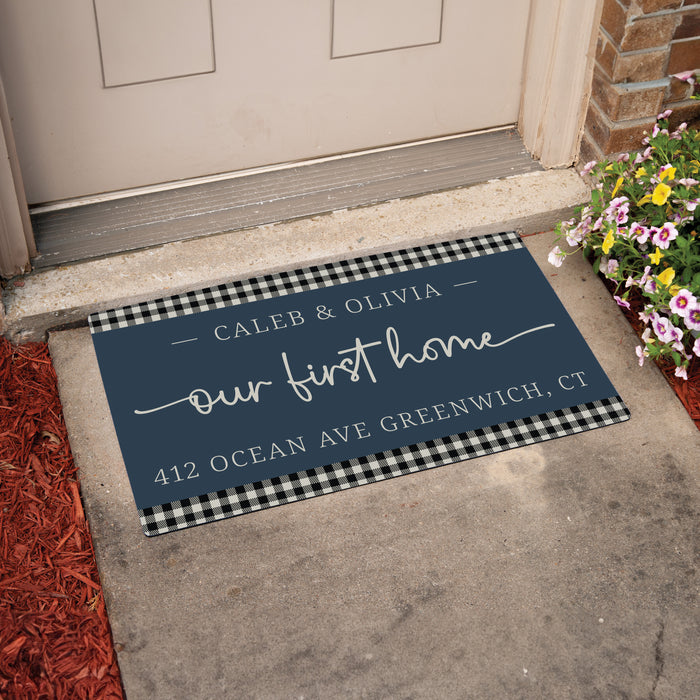 Personalized "Our First Home" Housewarming Door Mat