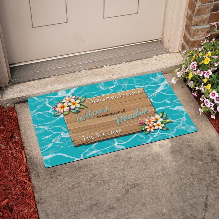 Personalized "Piece of Paradise" Beach House Welcome Doormat