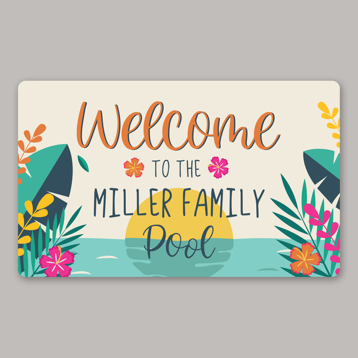 Personalized Tropical Pool Doormat