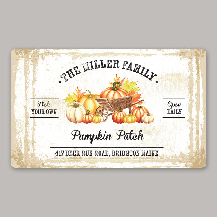 Personalized pumpkin patch doormat