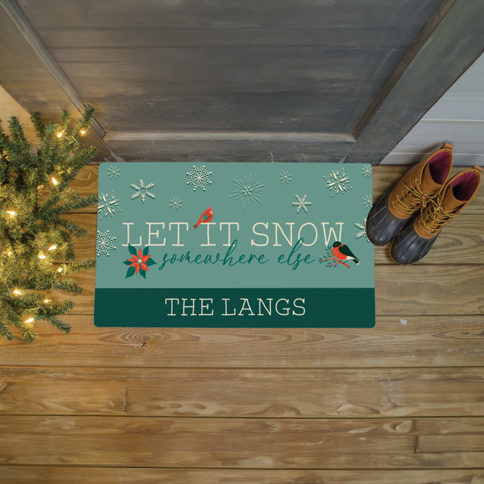 Personalized “Let It Snow” Welcome Mat