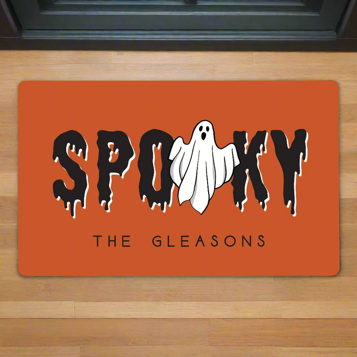 Personalized Spooky Ghost Halloween Doormat