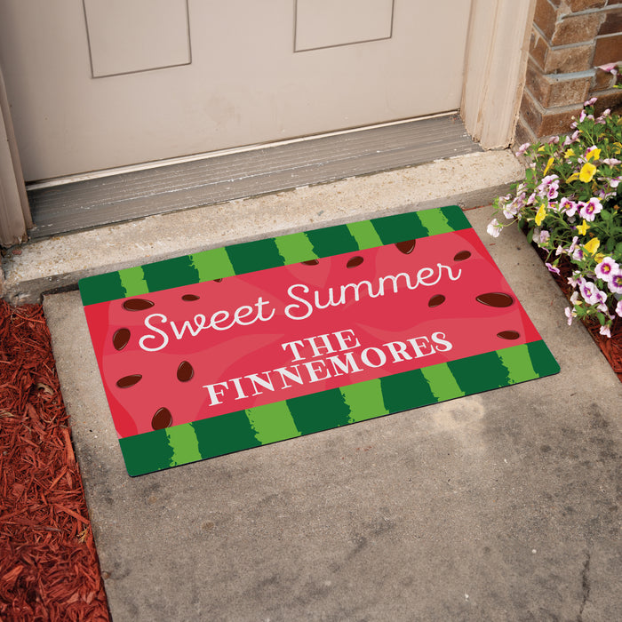 Personalized Watermelon Summer Welcome Mat