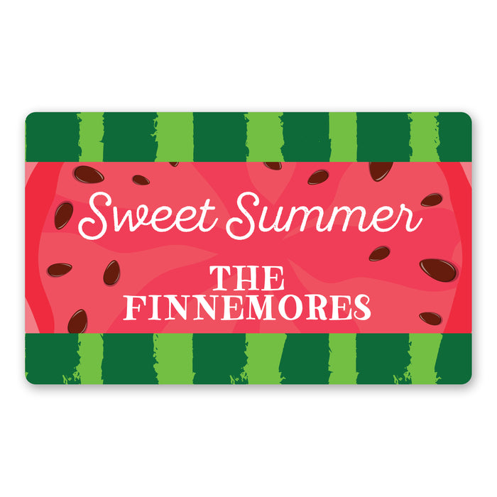 Personalized Watermelon Summer Welcome Mat