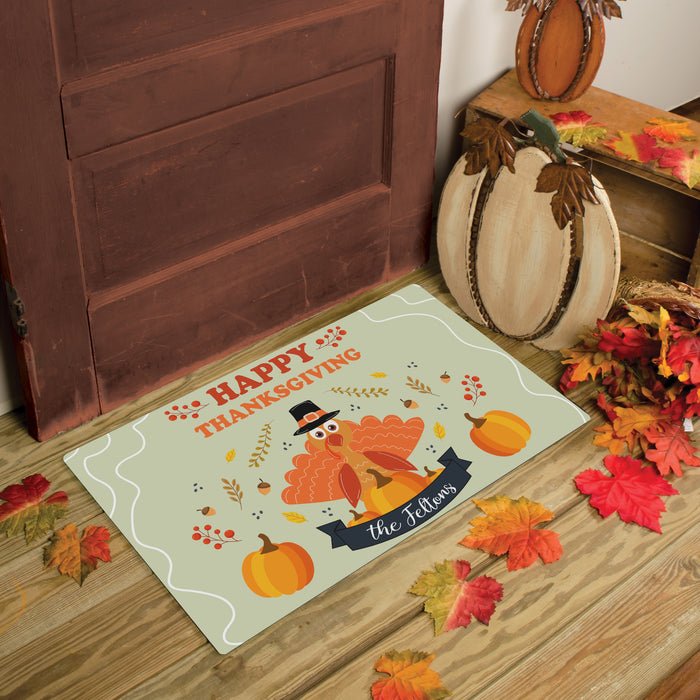 Personalized "Happy Thanksgiving" Welcome Doormat