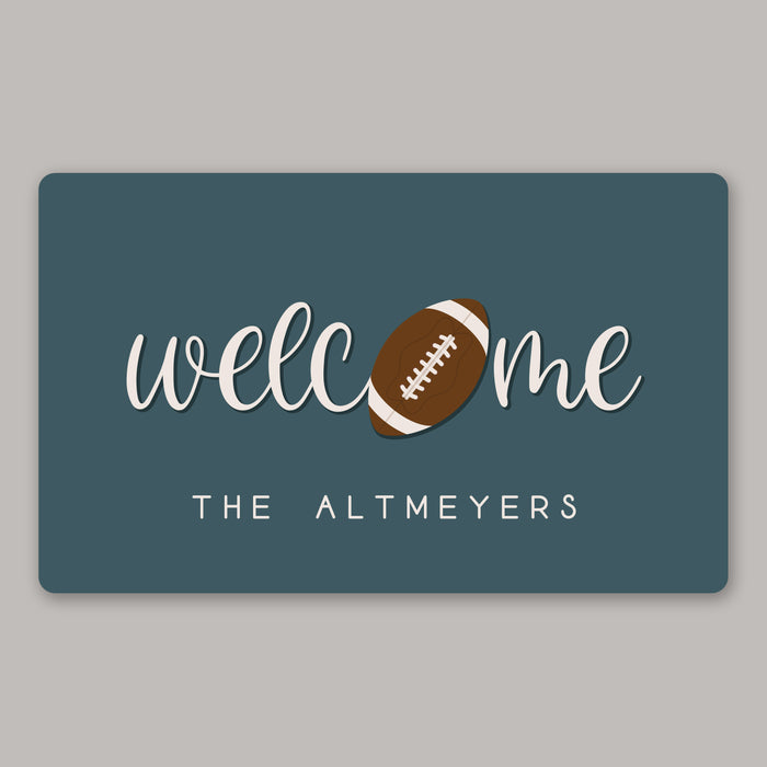 Personalized Football Welcome Door Mat