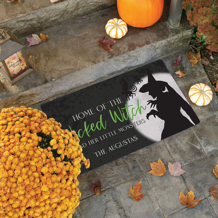 Personalized "Wicked Witch & Little Monsters" Halloween Doormat