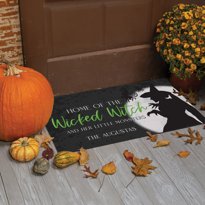 Personalized "Wicked Witch & Little Monsters" Halloween Doormat