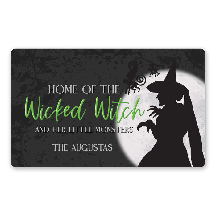 Personalized "Wicked Witch & Little Monsters" Halloween Doormat