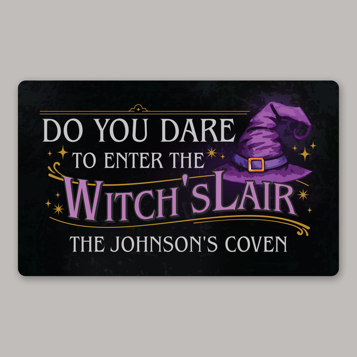 Personalized Witch's Lair Name Doormat