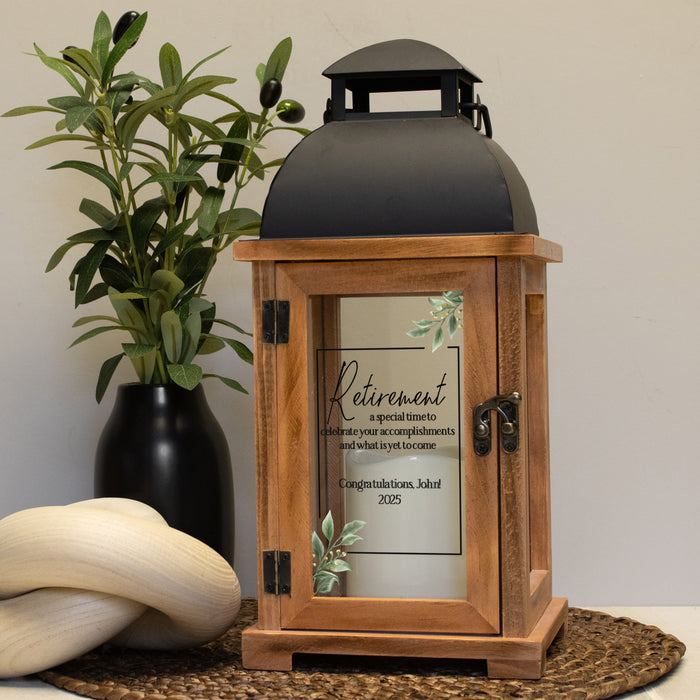 Personalized Retirement Time Lantern