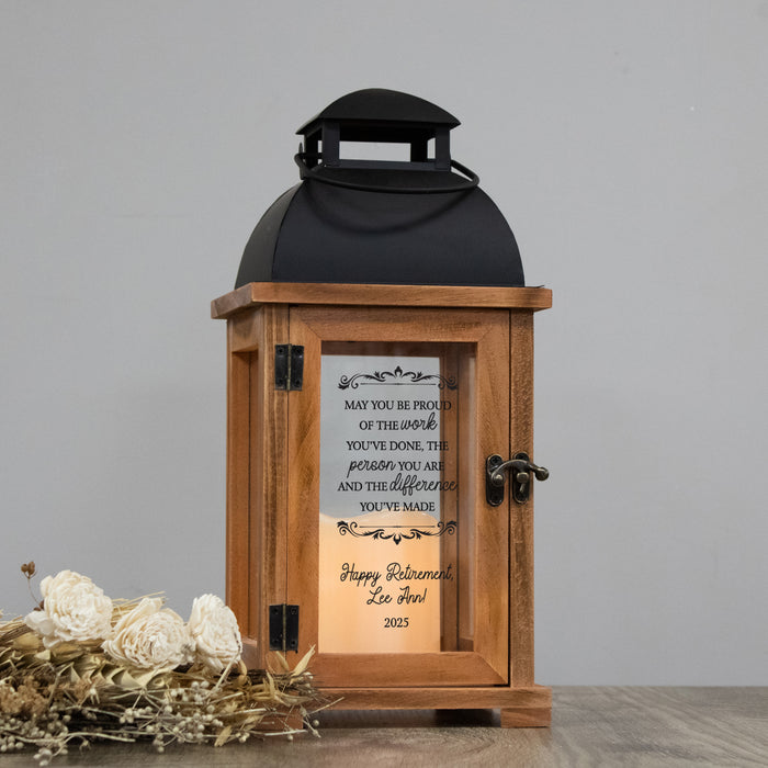 Personalized "Never Underestimate the Difference" Retirement Lantern