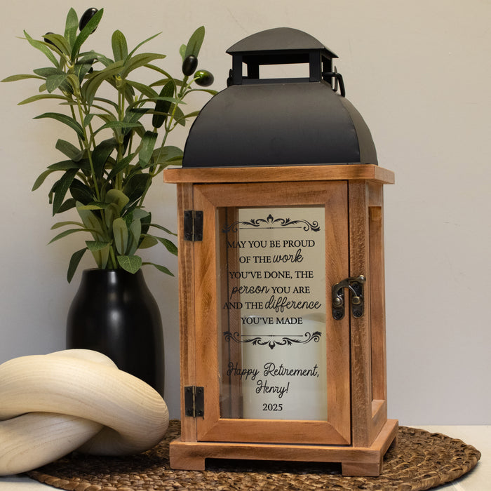 Personalized "Never Underestimate the Difference" Retirement Lantern