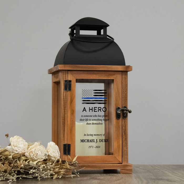 Personalized Police Hero Memorial Lantern