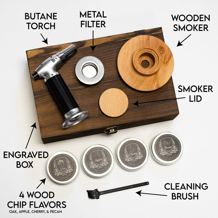 Monogrammed Whiskey Smoker Kit