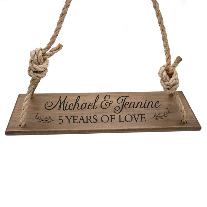 Personalized Wedding Anniversary Tree Swing