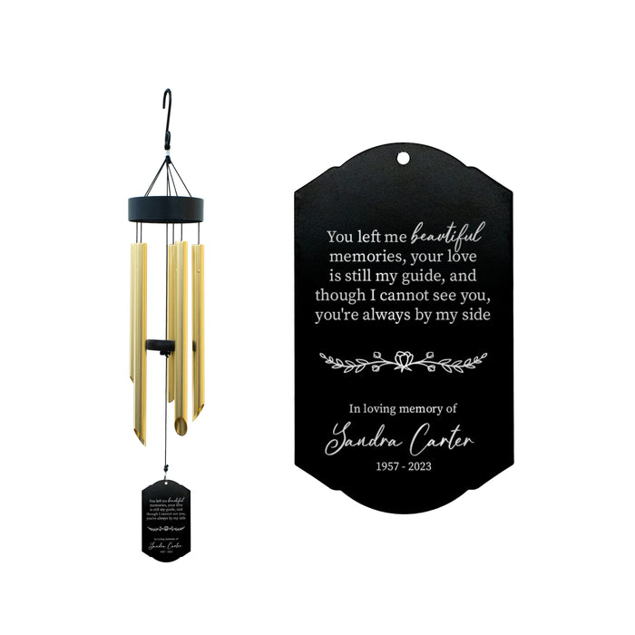 Personalized "You Left Beautiful Memories" Memorial Wind Chime