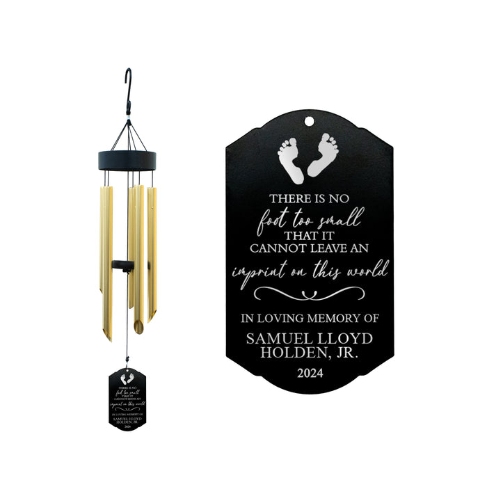 Personalized "No Foot Too Small" Child Memorial Wind Chime