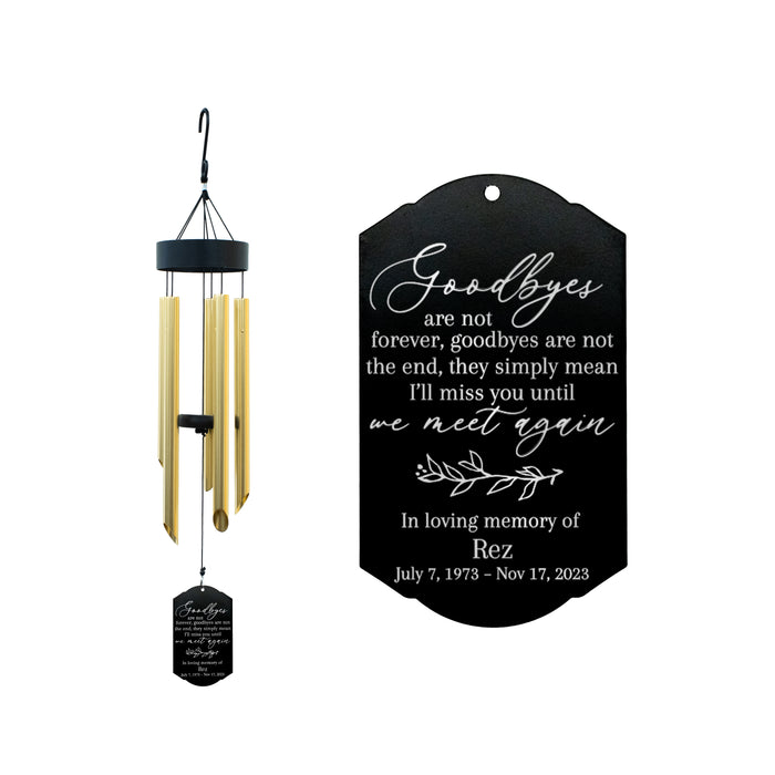 Personalized "Goodbyes Are Not Forever" Memorial Wind Chime