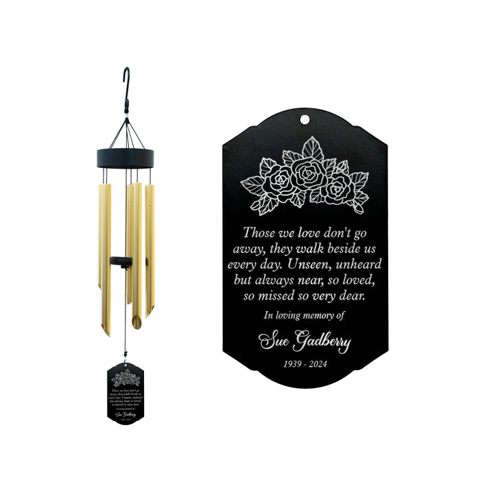 Personalized "Those We Love Don't Go Away..." Memorial Wind Chime